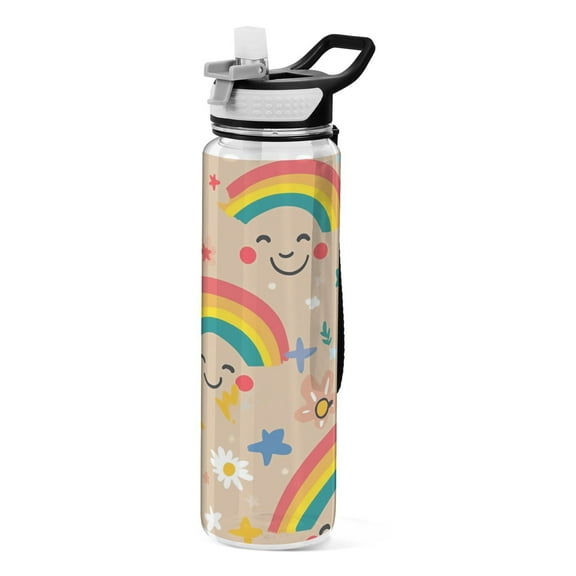 BZSMCE Sport Bottle Laughing Rainbows Outdoor sports Water Bottle Size: 10.4x3in