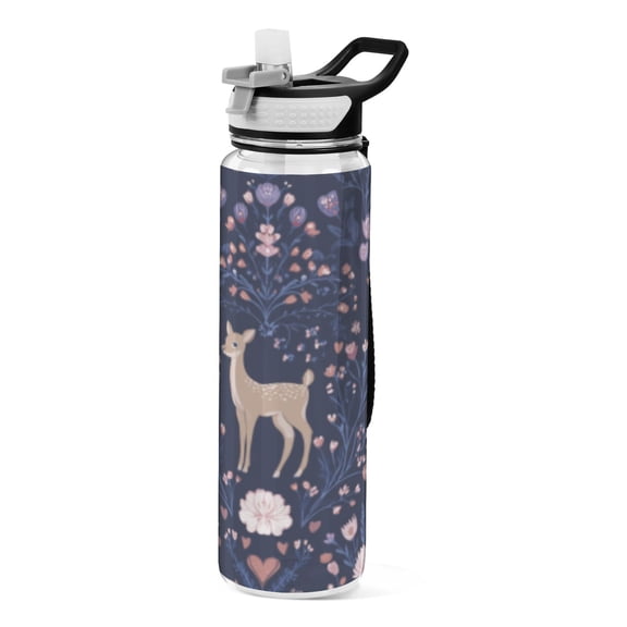 BZSMCE Sport Bottle Mystic Deer in Bloom Outdoor sports Water Bottle Size: 10.4x3in