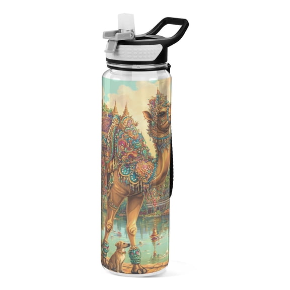 BZSMCE Sport Bottle Ornate Camel by Temples Outdoor sports Water Bottle Size: 10.4x3in