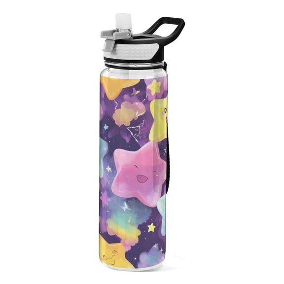 BZSMCE Sport Bottle Pastel Smile Stars Outdoor sports Water Bottle Size: 10.4x3in