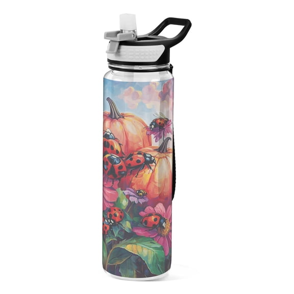 BZSMCE Sport Bottle Pumpkin Patch Ladybug Parade Outdoor sports Water Bottle Size: 10.4x3in