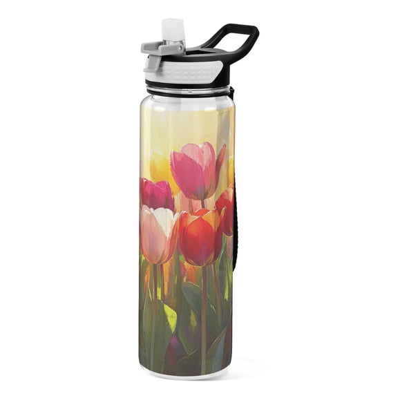 BZSMCE Sport Bottle Radiant Tulip Glow Outdoor sports Water Bottle Size: 10.4x3in