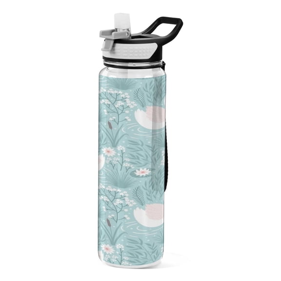 BZSMCE Sport Bottle Sky Blue Swan Serenity Outdoor sports Water Bottle Size: 10.4x3in