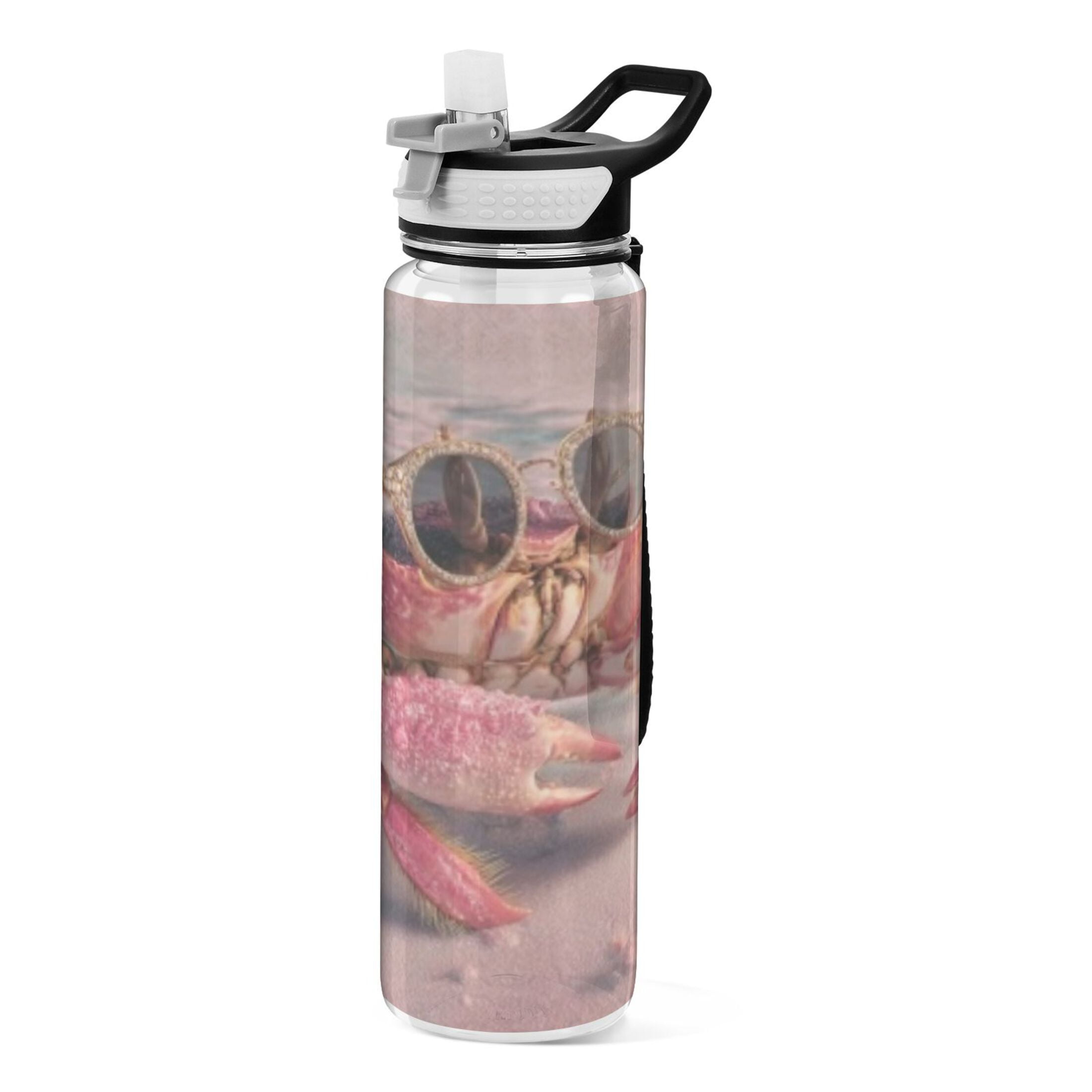 BZSMCE Sport Bottle Sleek Glass Crab Outdoor sports Water Bottle Size: 10.4x3in