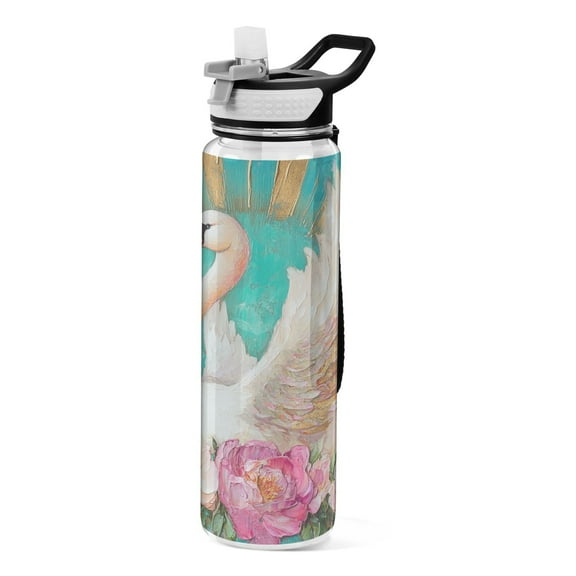 BZSMCE Sport Bottle Sunlit Swan Bouquet Outdoor sports Water Bottle Size: 10.4x3in