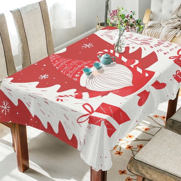 BZSMCE Square Tablecloth Adorable Santa Claus Pattern Tableclothes
