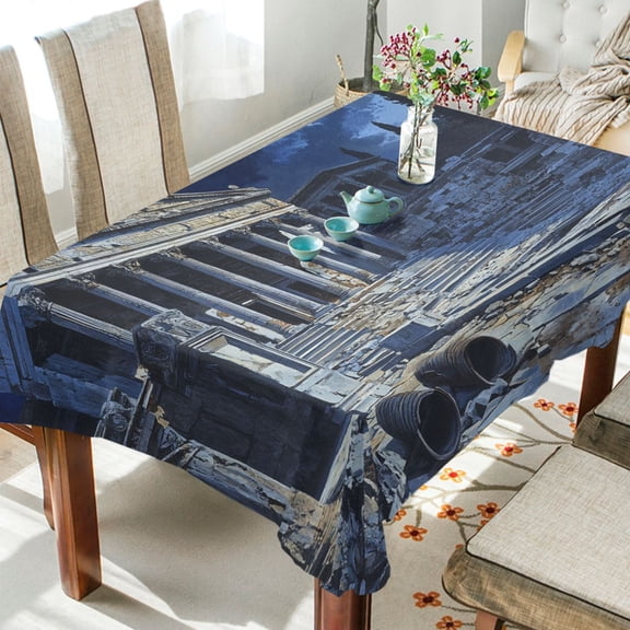 BZSMCE Square Tablecloth Ancientd Relic Painting Pattern Tableclothes