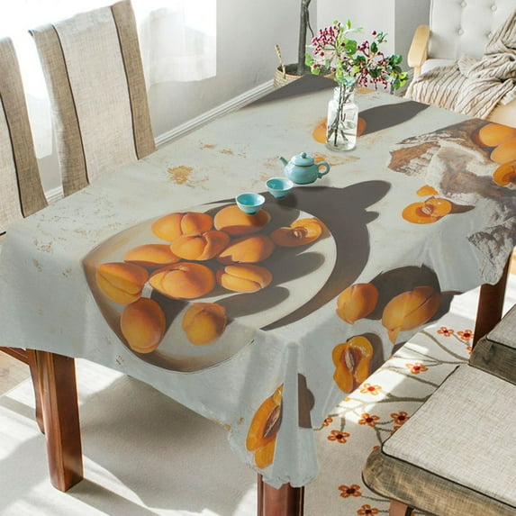BZSMCE Square Tablecloth Apricots Painting Pattern Tableclothes