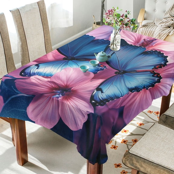 BZSMCE Square Tablecloth Azure Dance Pattern Tableclothes