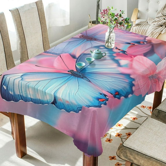 BZSMCE Square Tablecloth Azure Elegance Pattern Tableclothes
