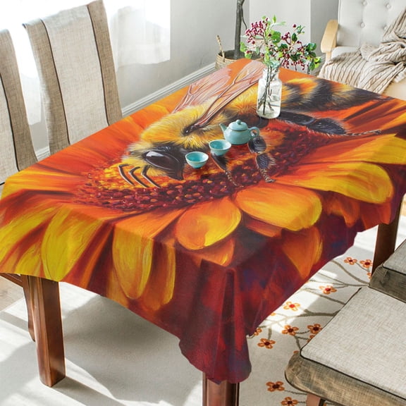 YAZAOO Square Tablecloth Bee on Oran Pattern Tableclothes