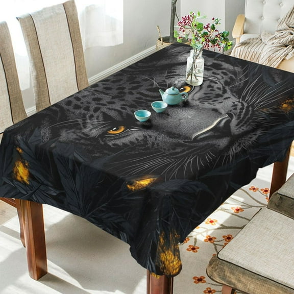 BZSMCE Square Tablecloth Black Panthers Pattern Tableclothes