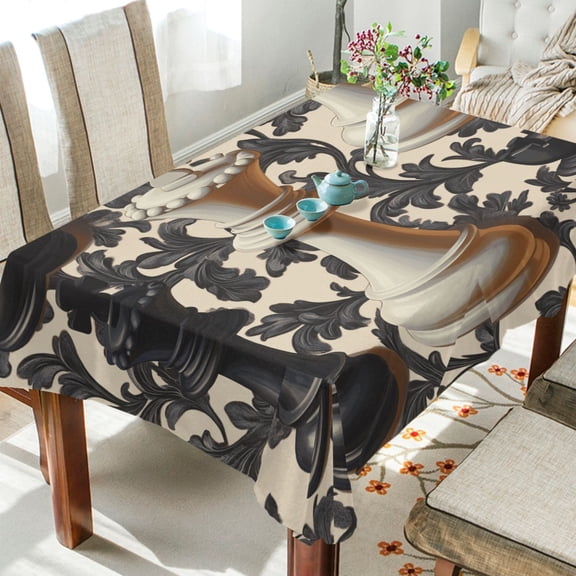 BZSMCE Square Tablecloth Black and White Checkers Pattern Pattern Tableclothes