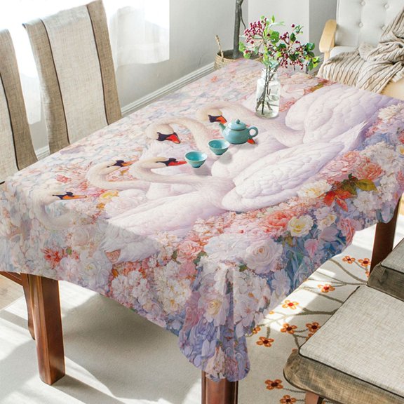 BZSMCE Square Tablecloth Blossoming Elegance Pattern Tableclothes