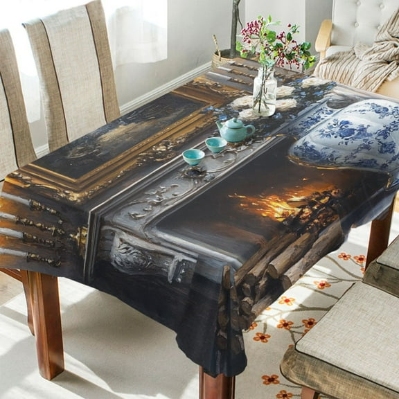 BZSMCE Square Tablecloth Blue Flowers Vase Pattern Tableclothes