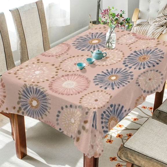 BZSMCE Square Tablecloth Blush Blue Floral Pattern Tableclothes