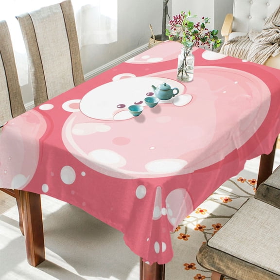 BZSMCE Square Tablecloth Bubble Bear Bliss Pattern Tableclothes