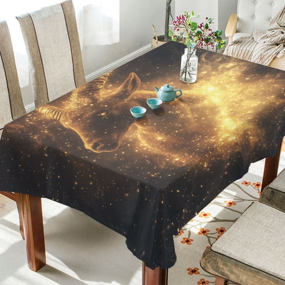 BZSMCE Square Tablecloth Celestial Capricorn Pattern Tableclothes