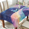 thumbnail image 1 of BZSMCE Square Tablecloth Celestial Cat on A Rainbow Pattern Tableclothes, 1 of 9