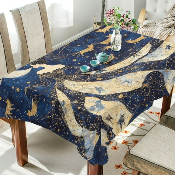BZSMCE Square Tablecloth Celestial Dreams Pattern Tableclothes