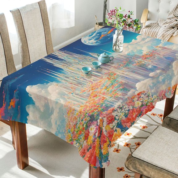 BZSMCE Square Tablecloth Celestial Dreams Pattern Tableclothes