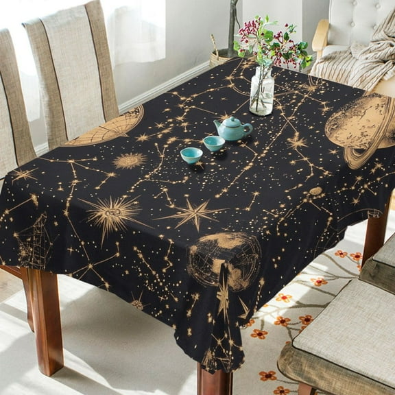 BZSMCE Square Tablecloth Celestial Dreamscape Pattern Tableclothes
