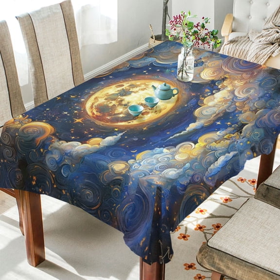 BZSMCE Square Tablecloth Celestial Whispers Pattern Tableclothes