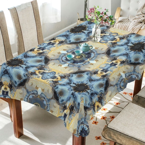 BZSMCE Square Tablecloth Cerulean Dreams Pattern Tableclothes