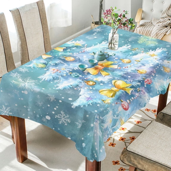BZSMCE Square Tablecloth Christmas Tree Pattern Tableclothes