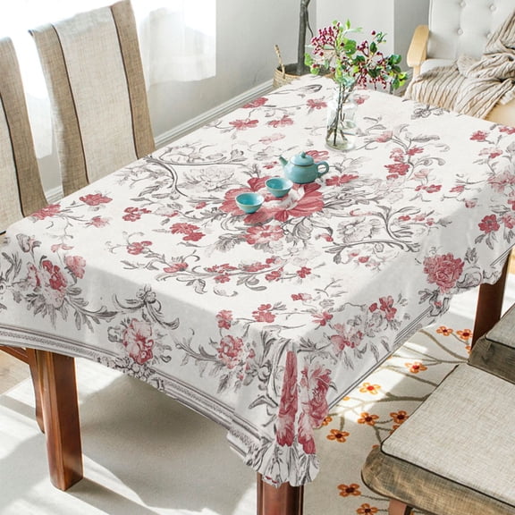 BZSMCE Square Tablecloth Classic Floral Symphony Pattern Tableclothes