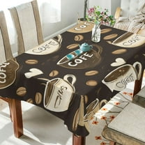 BZSMCE Square Tablecloth Coffee Moments Pattern Tableclothes