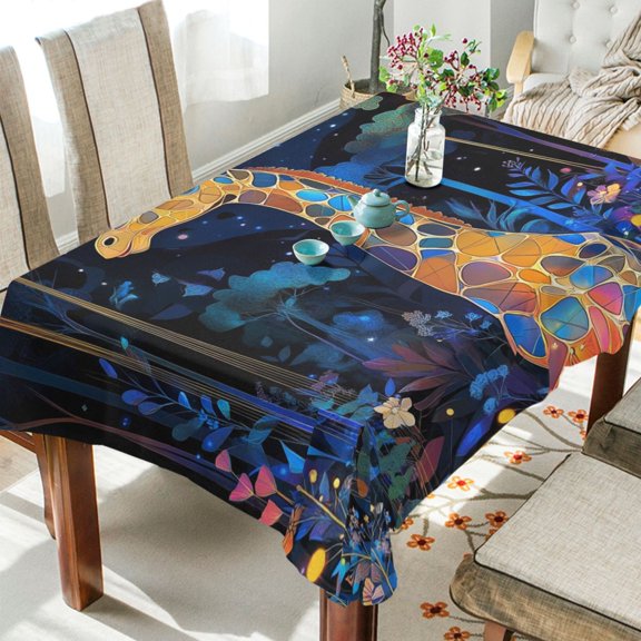 BZSMCE Square Tablecloth Colorful Giraffe Pattern Tableclothes