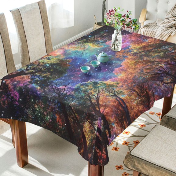 BZSMCE Square Tablecloth Cosmic Canopy Pattern Tableclothes