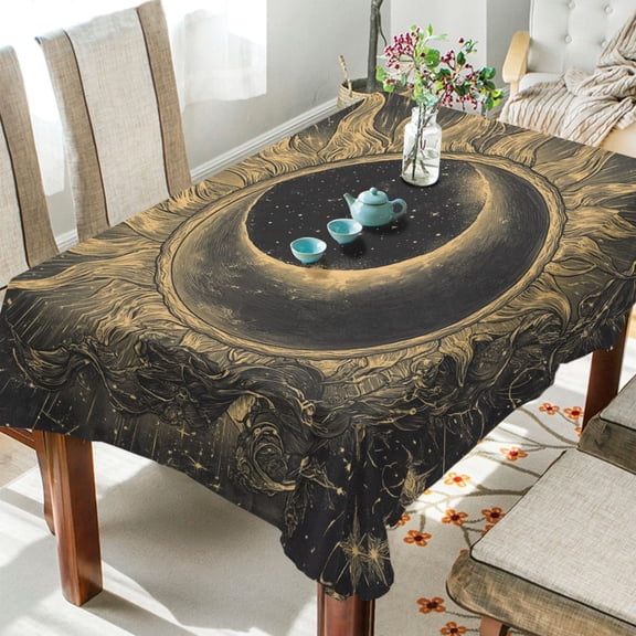 BZSMCE Square Tablecloth Cosmic Sunburst Pattern Tableclothes