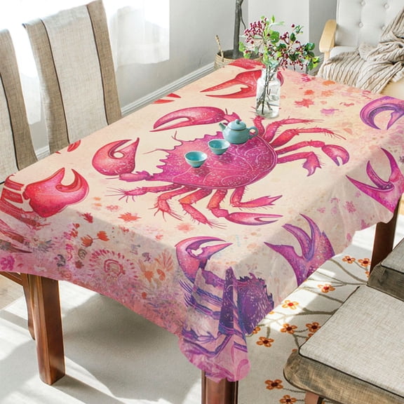 BZSMCE Square Tablecloth Crabby Dance Party Pattern Tableclothes