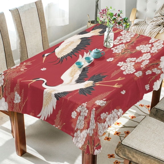 BZSMCE Square Tablecloth Crimson Flight Pattern Tableclothes