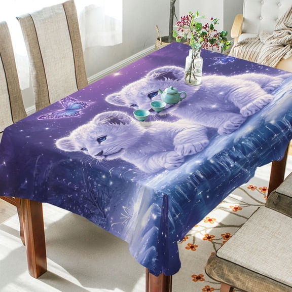 BZSMCE Square Tablecloth Cubs in A Winter Wonderland Pattern Tableclothes