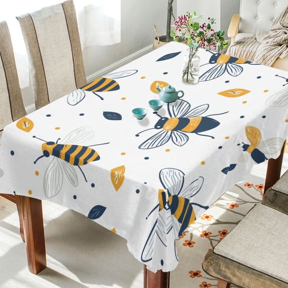 BZSMCE Square Tablecloth Cut Bee Pattern Tableclothes