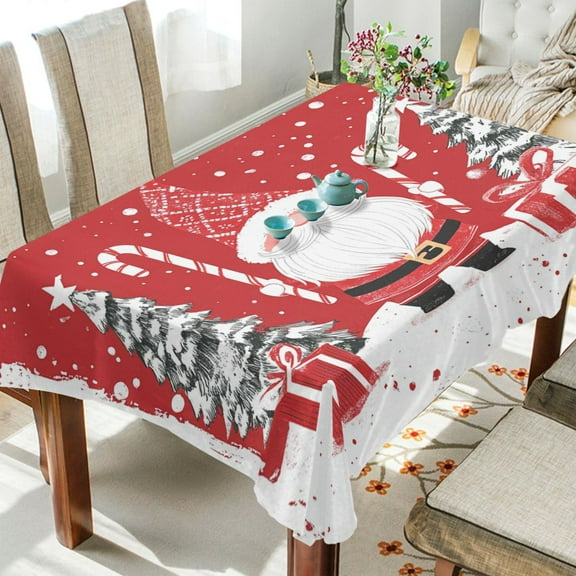 BZSMCE Square Tablecloth Cute Santa Claus Pattern Tableclothes