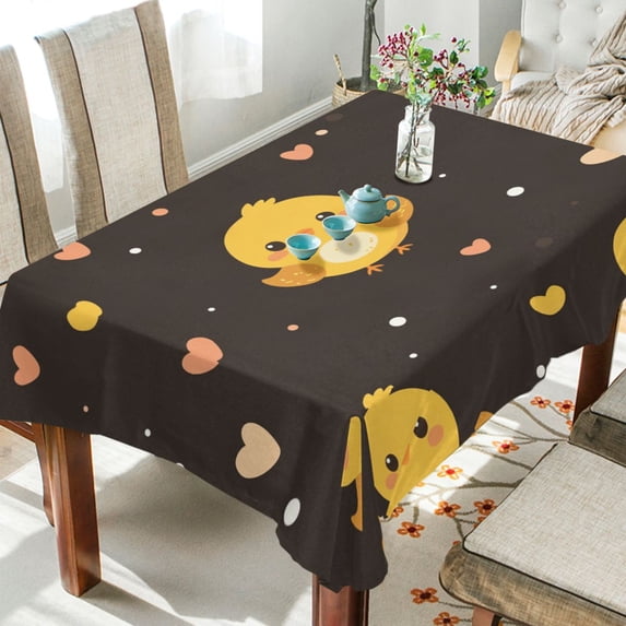 BZSMCE Square Tablecloth Cute Yellow Chicken Baby Pattern Tableclothes