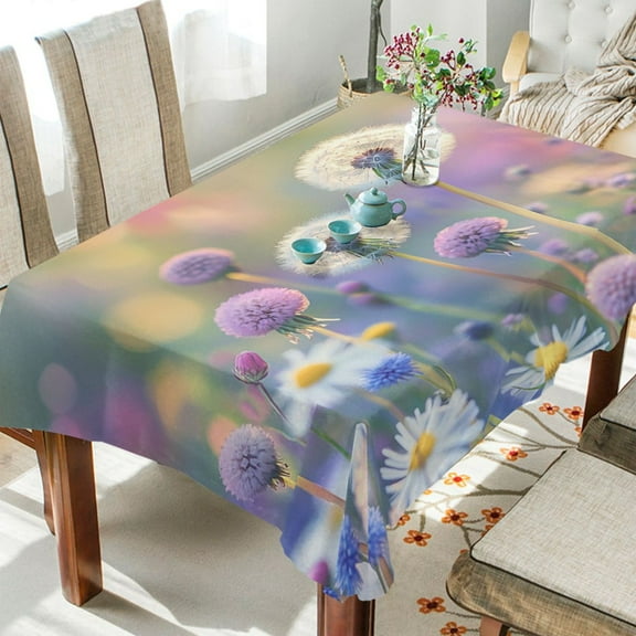 BZSMCE Square Tablecloth Dandelion Delight Pattern Tableclothes