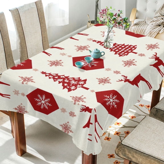 BZSMCE Square Tablecloth Deer Printing Pattern Tableclothes