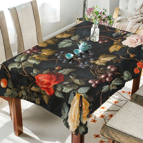 BZSMCE Square Tablecloth Design Blossom Fruit Pattern Pattern Tableclothes
