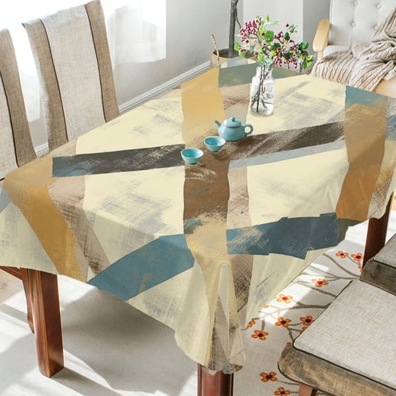 BZSMCE Square Tablecloth Design Blue Flowers Art Print Pattern Tableclothes