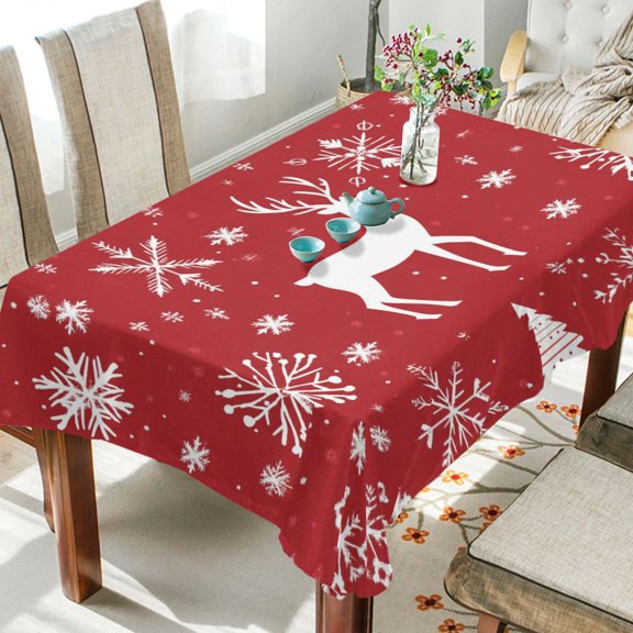 BZSMCE Square Tablecloth Design Classical Christmas Print Pattern Tableclothes
