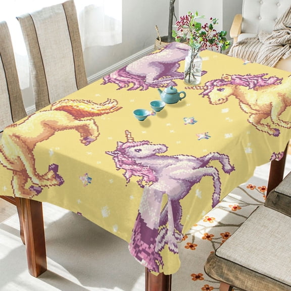 BZSMCE Square Tablecloth Design Cut Unicorn Pattern Painting Pattern Tableclothes