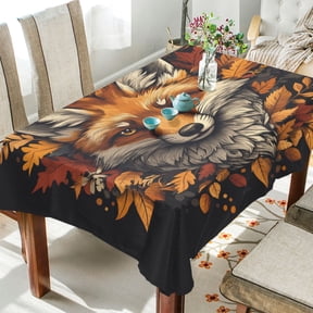 BZSMCE Square Tablecloth Design Fox Head Pattern Pattern Tableclothes