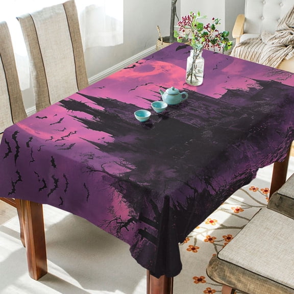 BZSMCE Square Tablecloth Dilapidated Castle Pattern Tableclothes