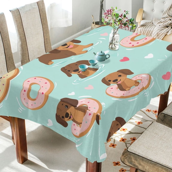BZSMCE Square Tablecloth Donut Splash Adventure Pattern Tableclothes