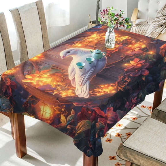 BZSMCE Square Tablecloth Dove Of Dreams Pattern Tableclothes